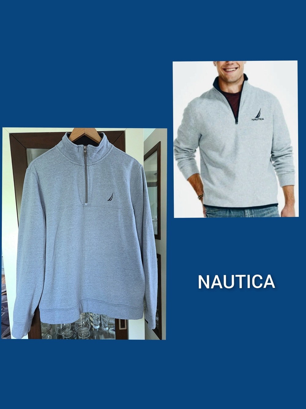 Nautica Sweatshirt Zip Polo ❤️